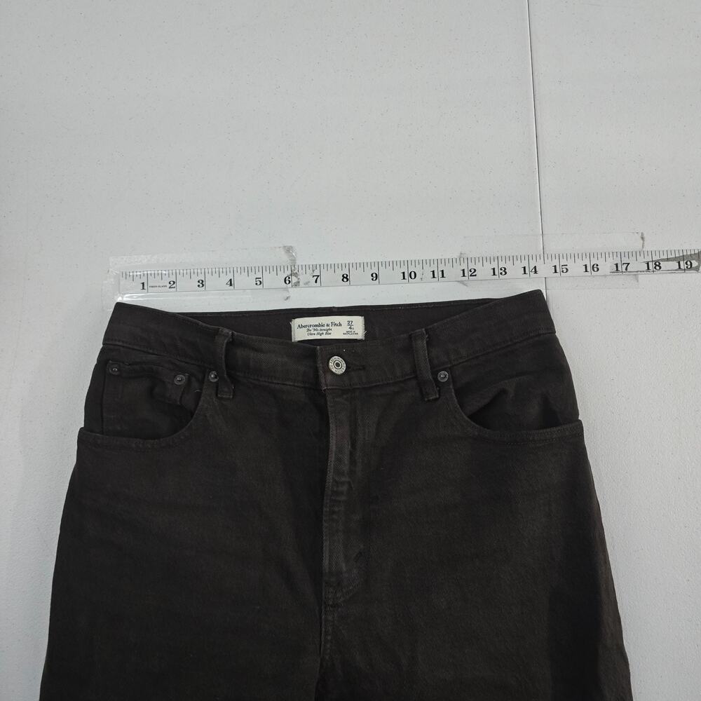 abercrombie 90's straight ultra high‎ rise jeans 27/4 womens dark denim 6834 - Picture 3 of 9